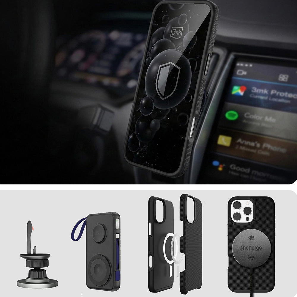 Handyhülle für iPhone 16 Pro Max, 3mk Hardy Shockproof MagCase mit MagSafe, Schwarz