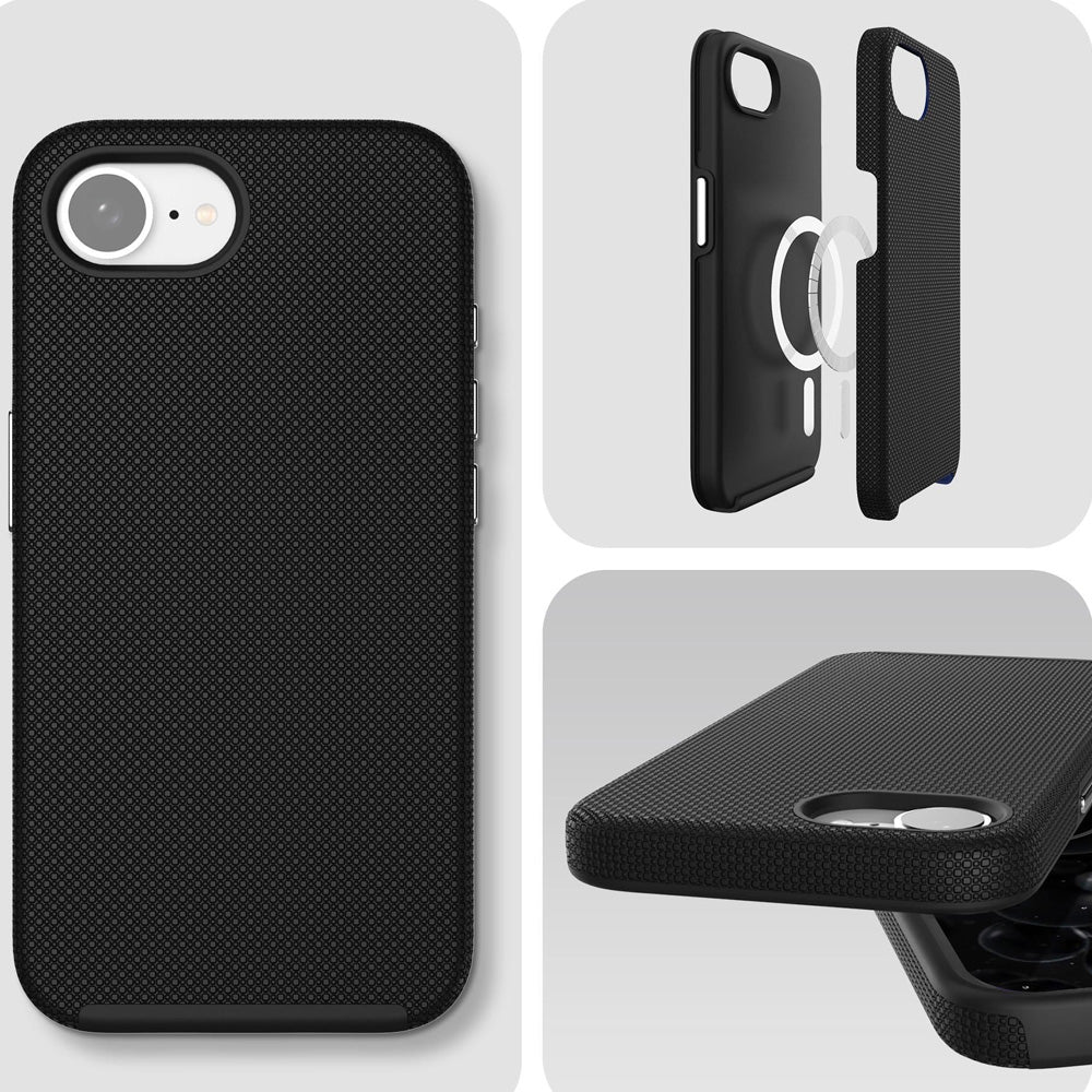 Handyhülle für iPhone 17e / 16e, 3mk Hardy Shockproof MagCase mit MagSafe, Schwarz