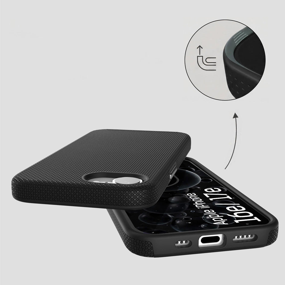Handyhülle für iPhone 17e / 16e, 3mk Hardy Shockproof MagCase mit MagSafe, Schwarz