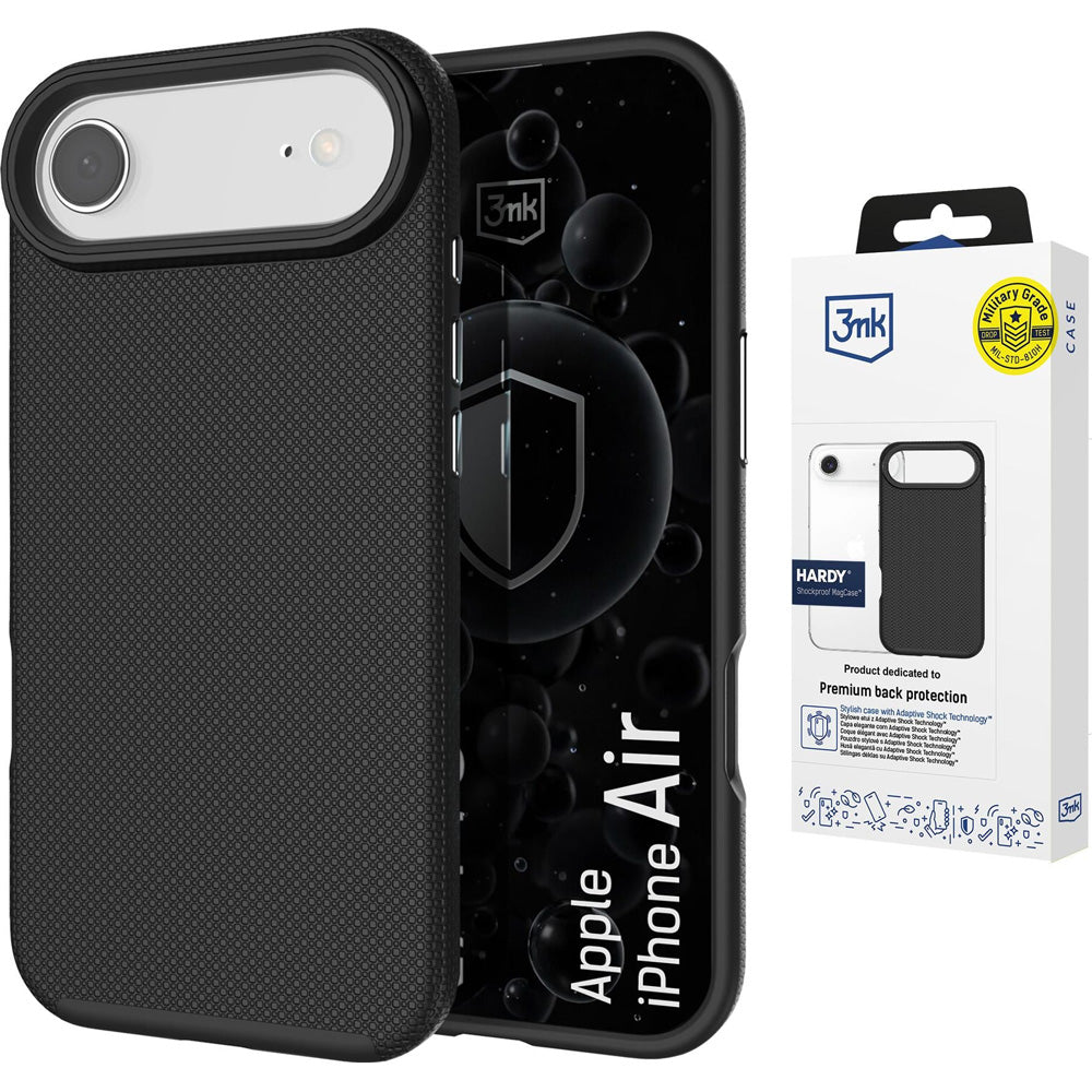 Handyhülle für iPhone Air, 3mk Hardy Shockproof MagCase mit MagSafe, Schwarz