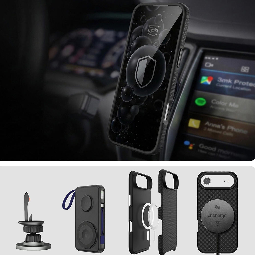 Handyhülle für iPhone Air, 3mk Hardy Shockproof MagCase mit MagSafe, Schwarz