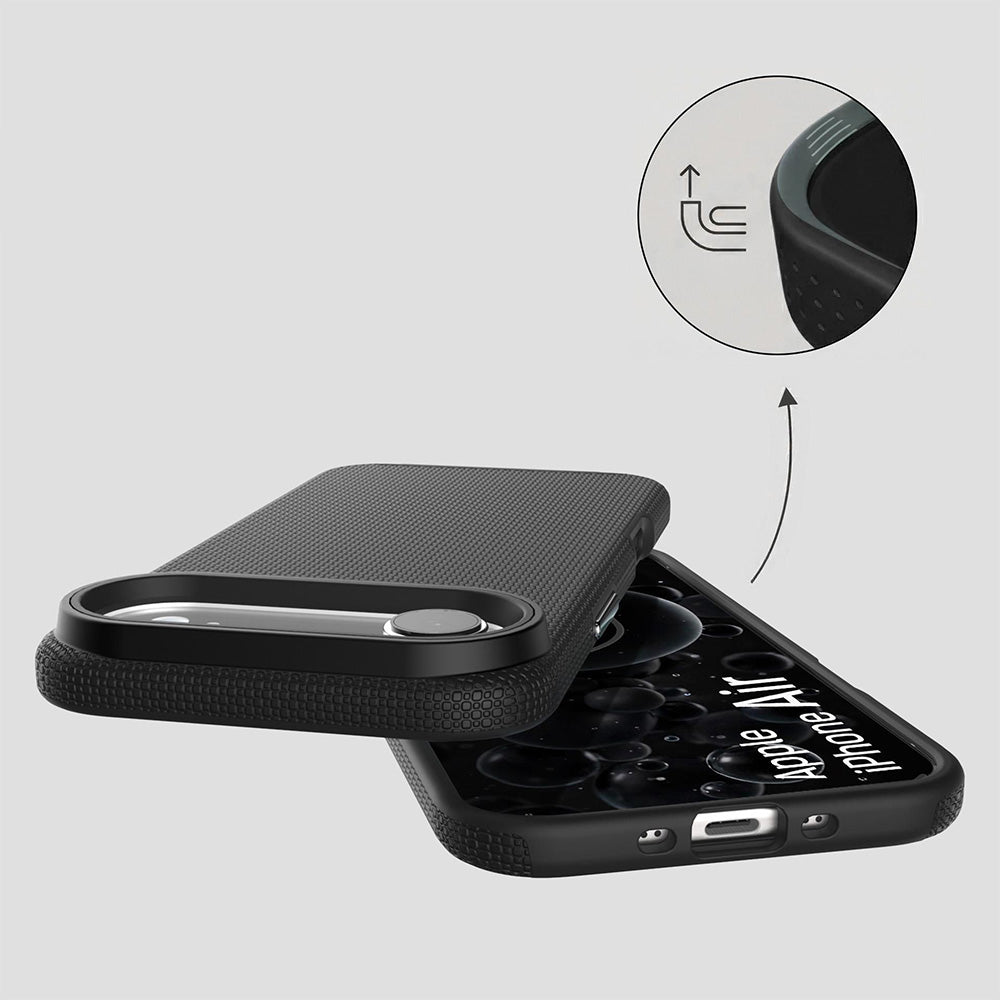 Handyhülle für iPhone Air, 3mk Hardy Shockproof MagCase mit MagSafe, Schwarz