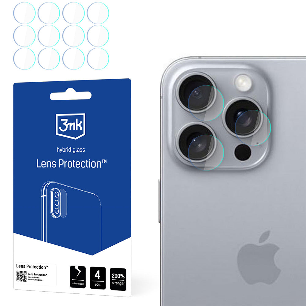 Objektivschutz für iPhone 16 Pro, 3mk Lens Protection, 4 Sätze