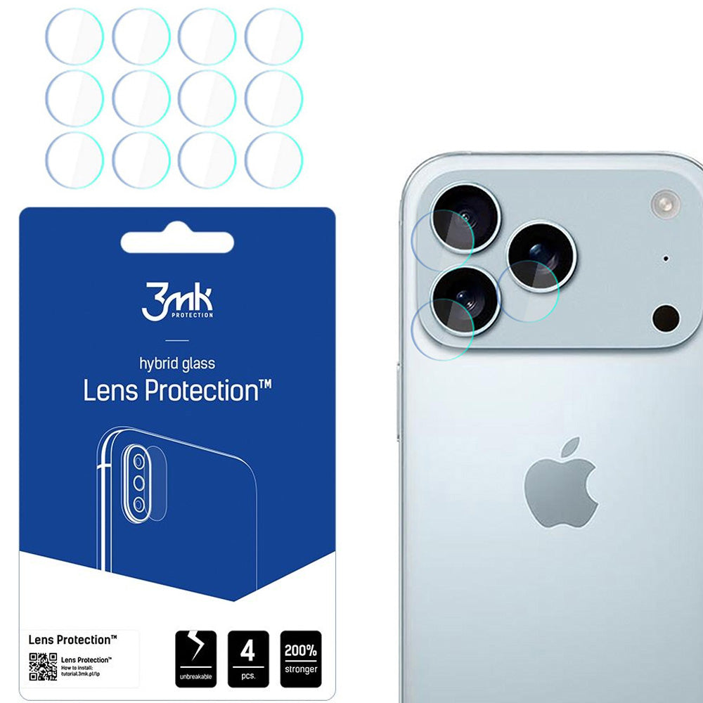Objektivschutz für iPhone 17 Pro, 3mk Lens Protection, 4 Sätze