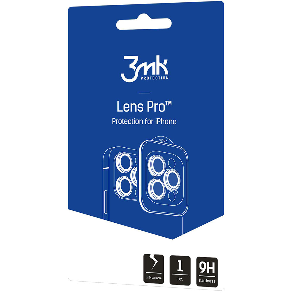 Objektivschutz für iPhone 17 Pro Max / 17 Pro, 3mk Lens Protection Pro, Schwarz