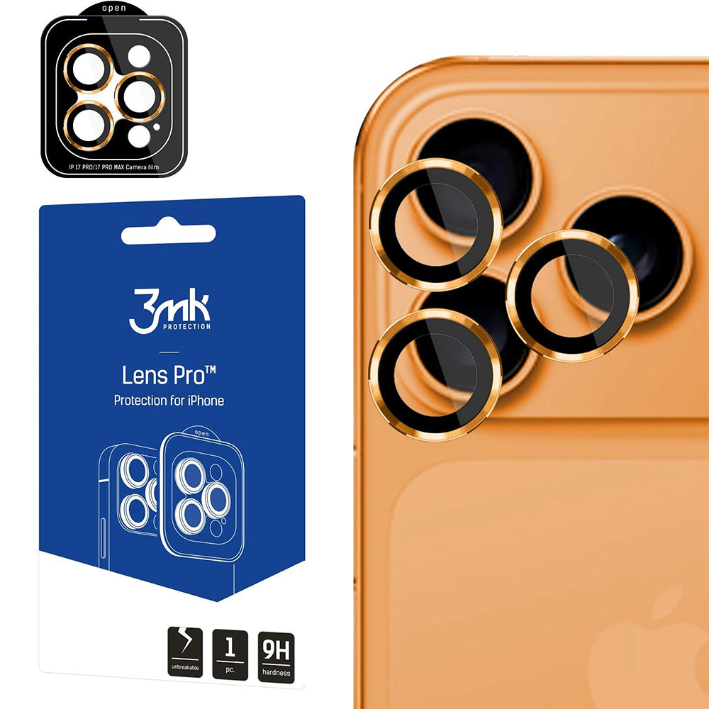 Objektivschutz für iPhone 17 Pro Max / 17 Pro, 3mk Lens Protection Pro, Orange