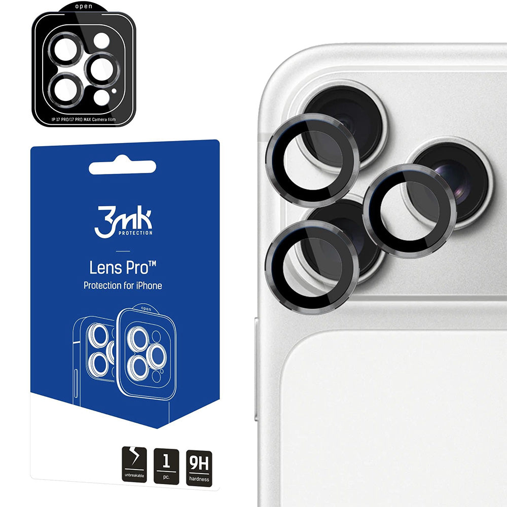 Objektivschutz für iPhone 17 Pro Max / 17 Pro, 3mk Lens Protection Pro, Grau