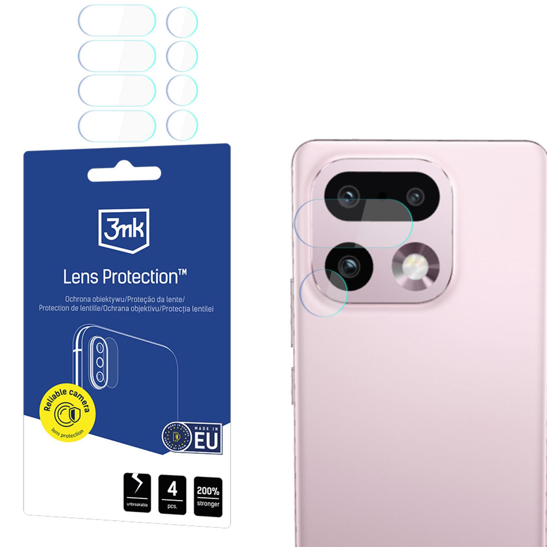 Objektivschutz für Realme 16 Pro Plus 5G, 3mk Lens Protection, 4 Sätze