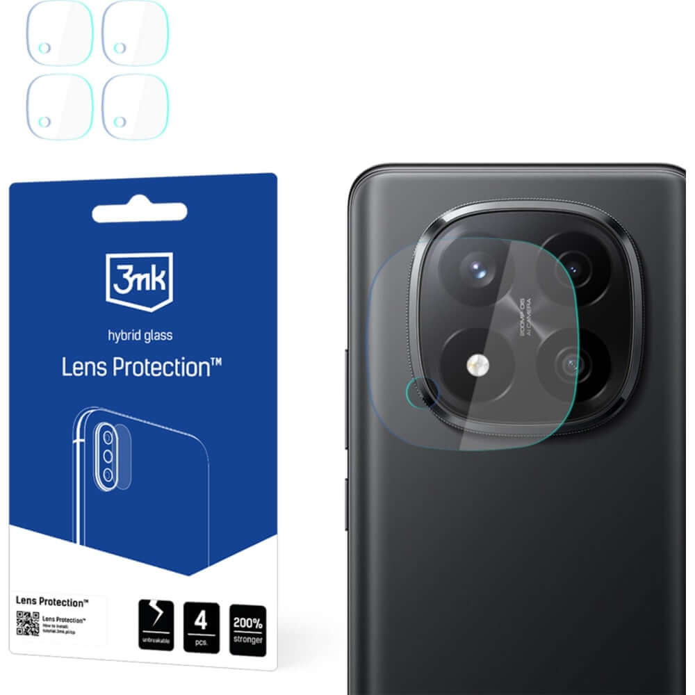 Objektivschutz für Xiaomi Redmi Note 14 Pro Plus 5G, 3mk Lens Protection, 4 Sätze