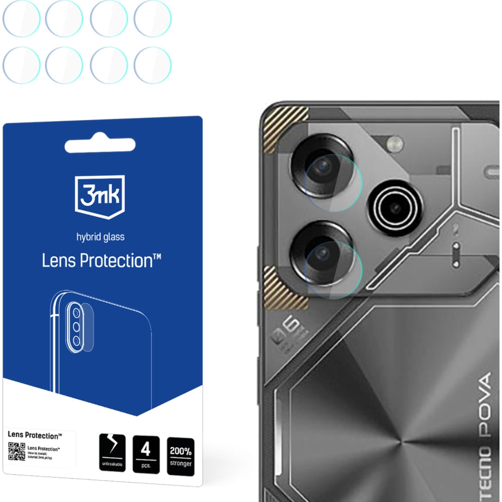 Objektivschutz für Tecno Pova 6 Neo, 3mk Lens Protection, 4 Sätze