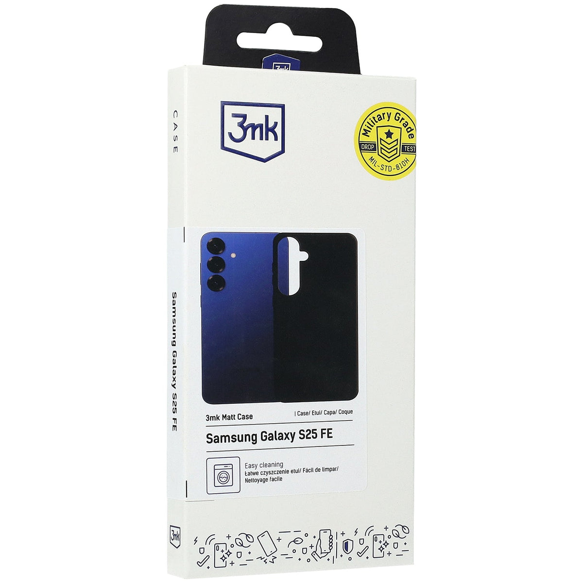 Handyhülle für Galaxy S25 FE, 3mk Matt Case, mattes Schwarz