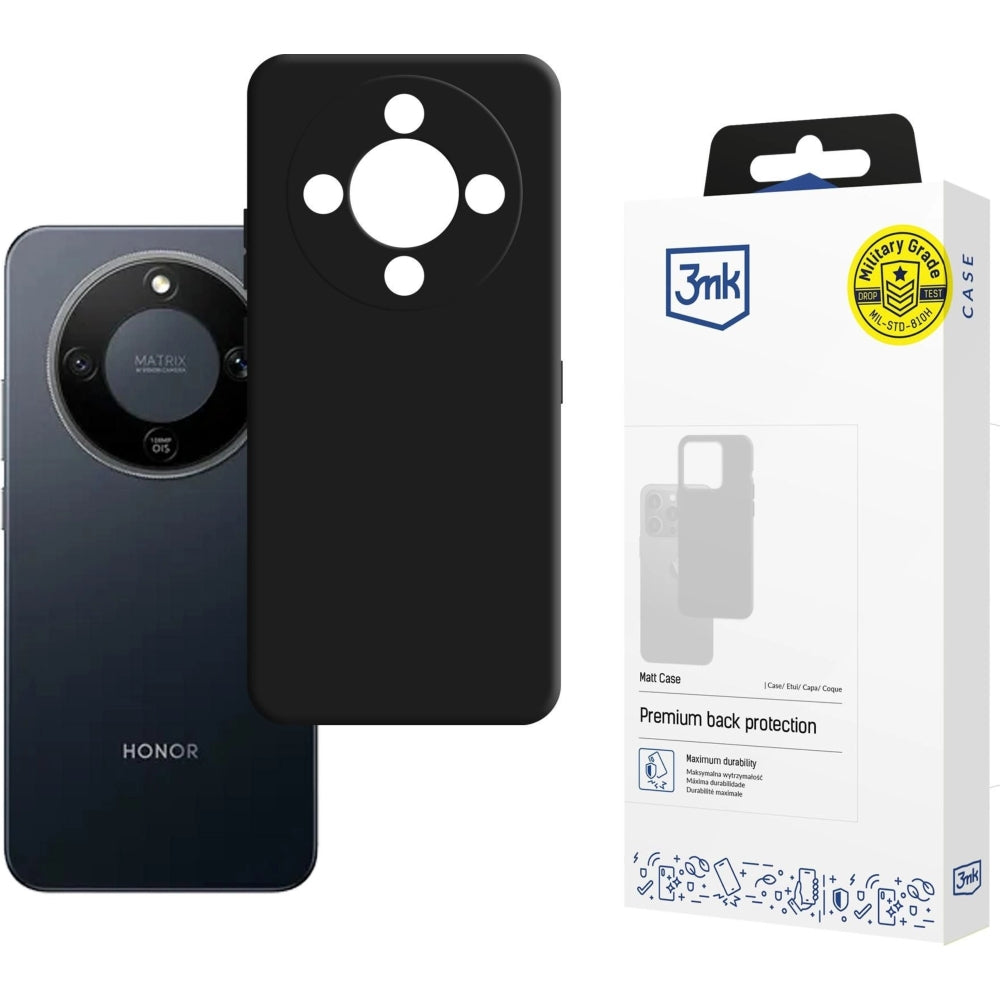 Handyhülle für Honor Magic8 Lite, 3mk Matt Case, Mattes Schwarz