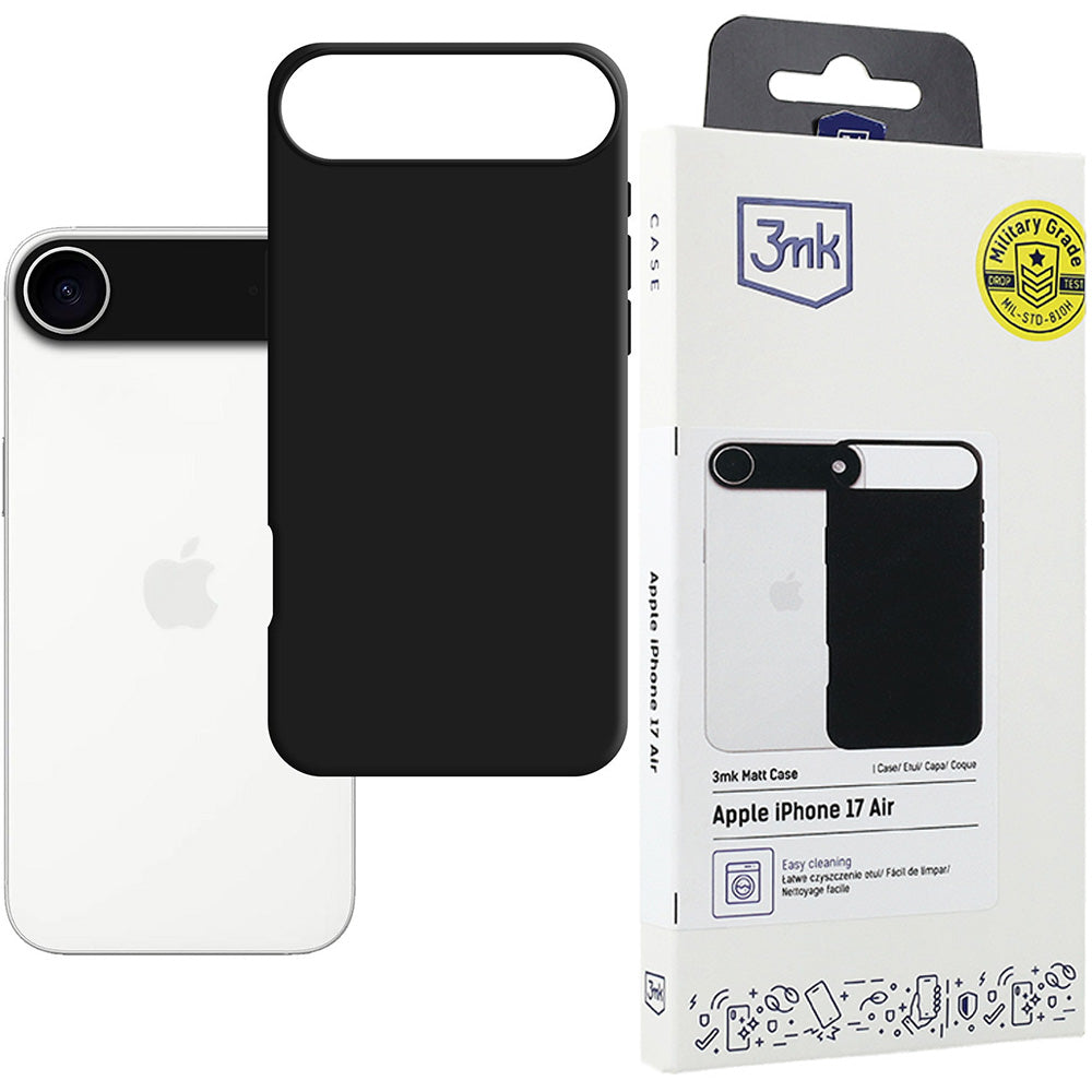 Handyhülle für iPhone Air, 3mk Matt Case, Schwarz