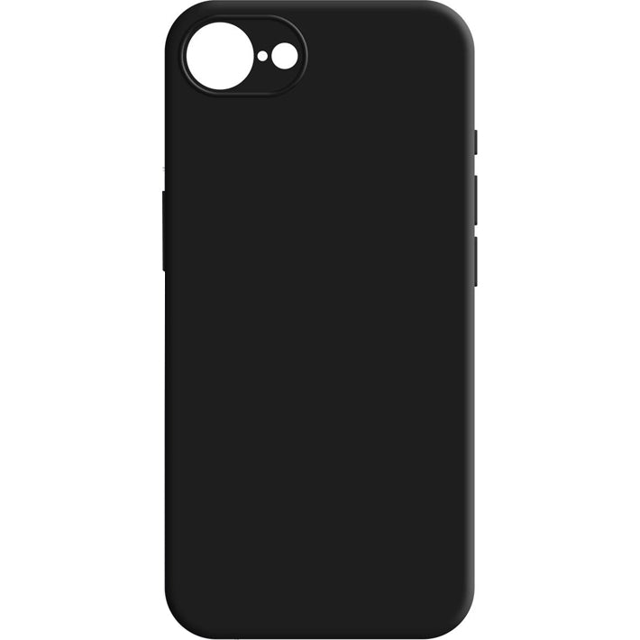 3mk Matt Case für iPhone SE 2025 in mattem Schwarz mit erhöhter Festigkeit und Military Grade Zertifizierung, Rückseiteansicht.