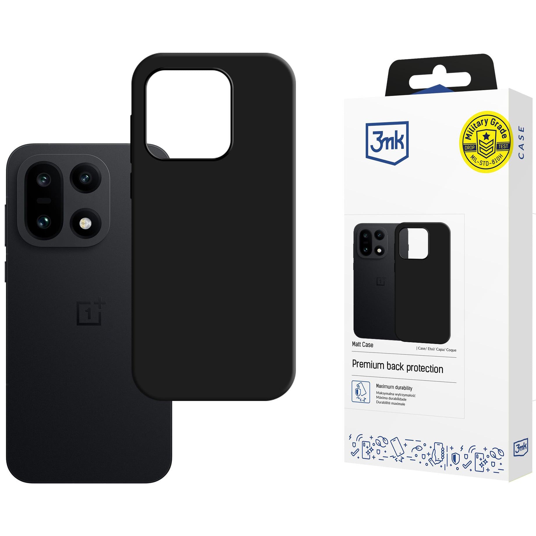 Handyhülle für OnePlus 15, 3mk Matt Case, Mattes Schwarz