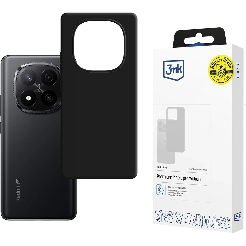Handyhülle für Xiaomi Redmi Note 15 Pro 5G, 3mk Matt Case, mattes Schwarz