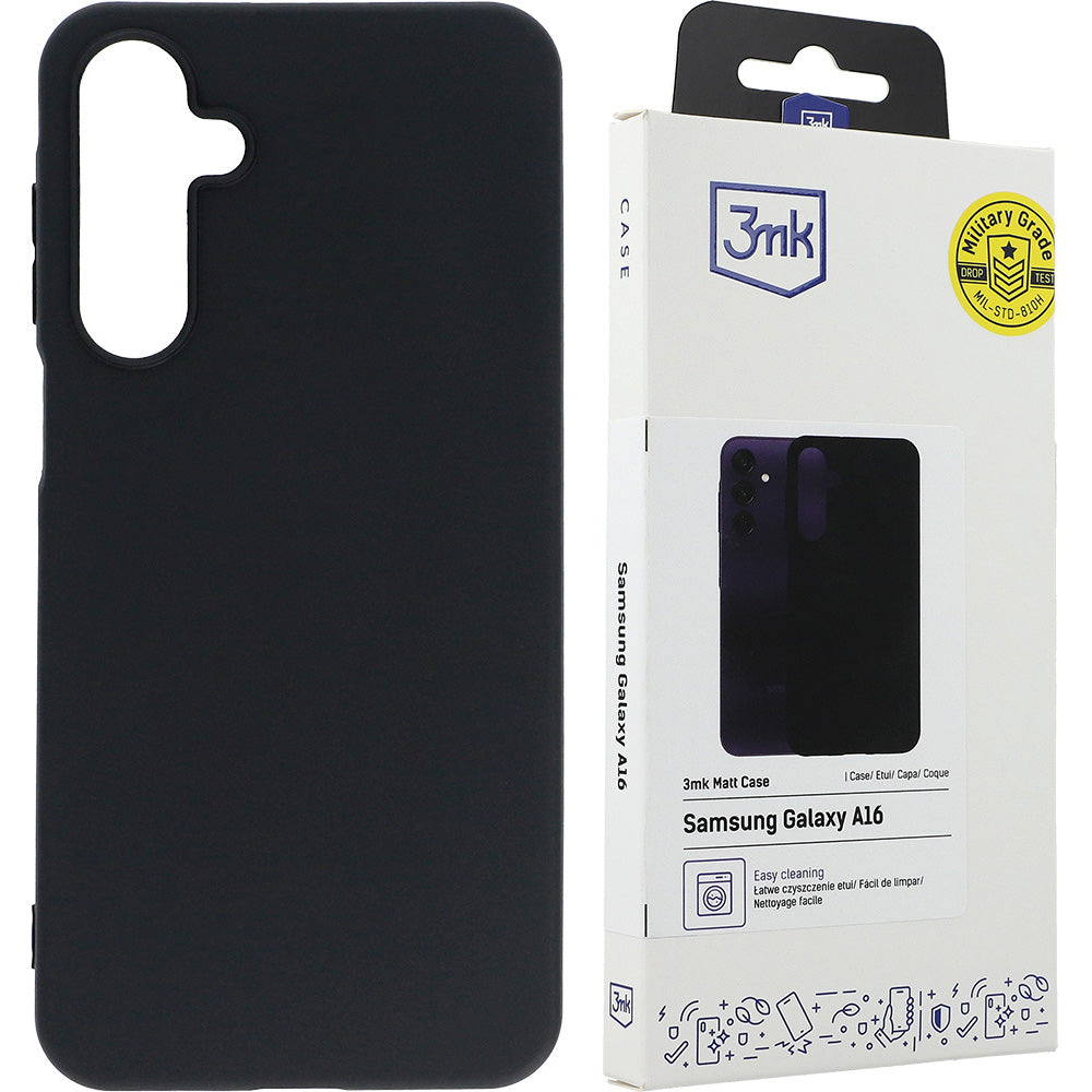 Handyhülle für Samsung Galaxy A16 5G / 4G, 3mk Matt Case, mattes Schwarz