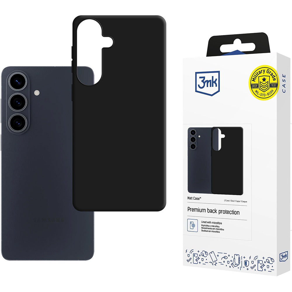 Handyhülle für Galaxy S26 Plus, 3mk Matt Case, Schwarz