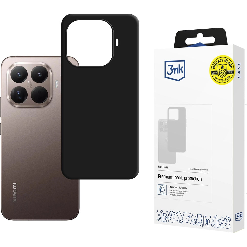 Handyhülle für Xiaomi 15T Pro, 3mk Matt Case, mattes Schwarz