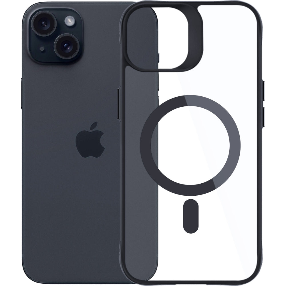 Handyhülle 3mk Satin Armor Case+ MagSafe für Apple iPhone 15, Schwarz
