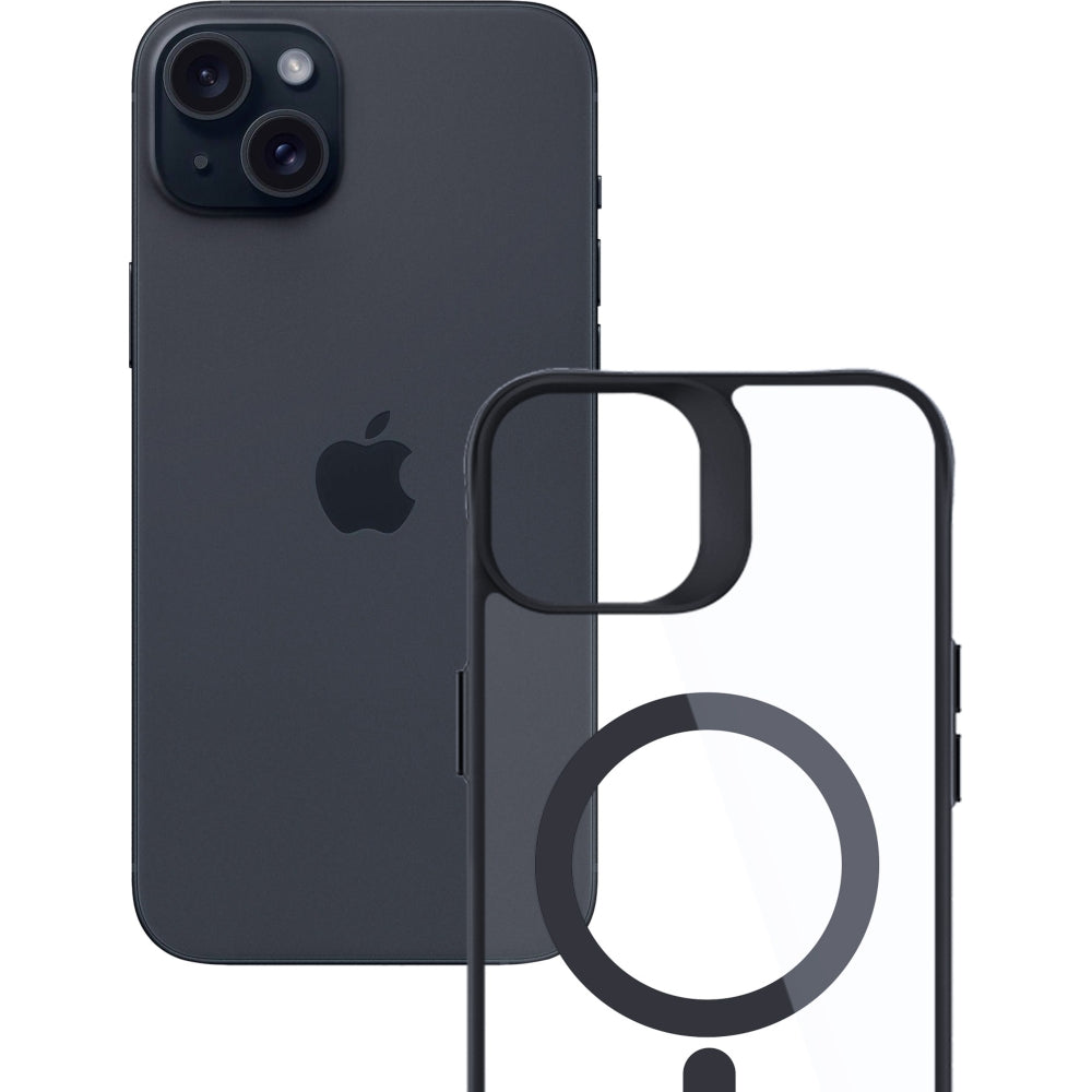 Handyhülle 3mk Satin Armor Case+ MagSafe für Apple iPhone 15, Schwarz