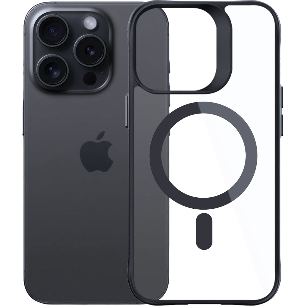 Handyhülle 3mk Satin Armor Case+ MagSafe für Apple iPhone 15 Pro, Schwarz