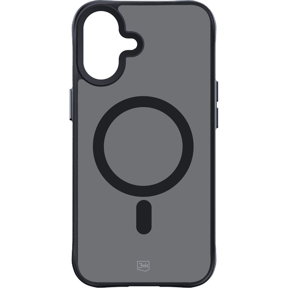 Handyhülle für iPhone 16, 3mk Smoke MagCase, Durchscheinend mit schwarzen Rahmen