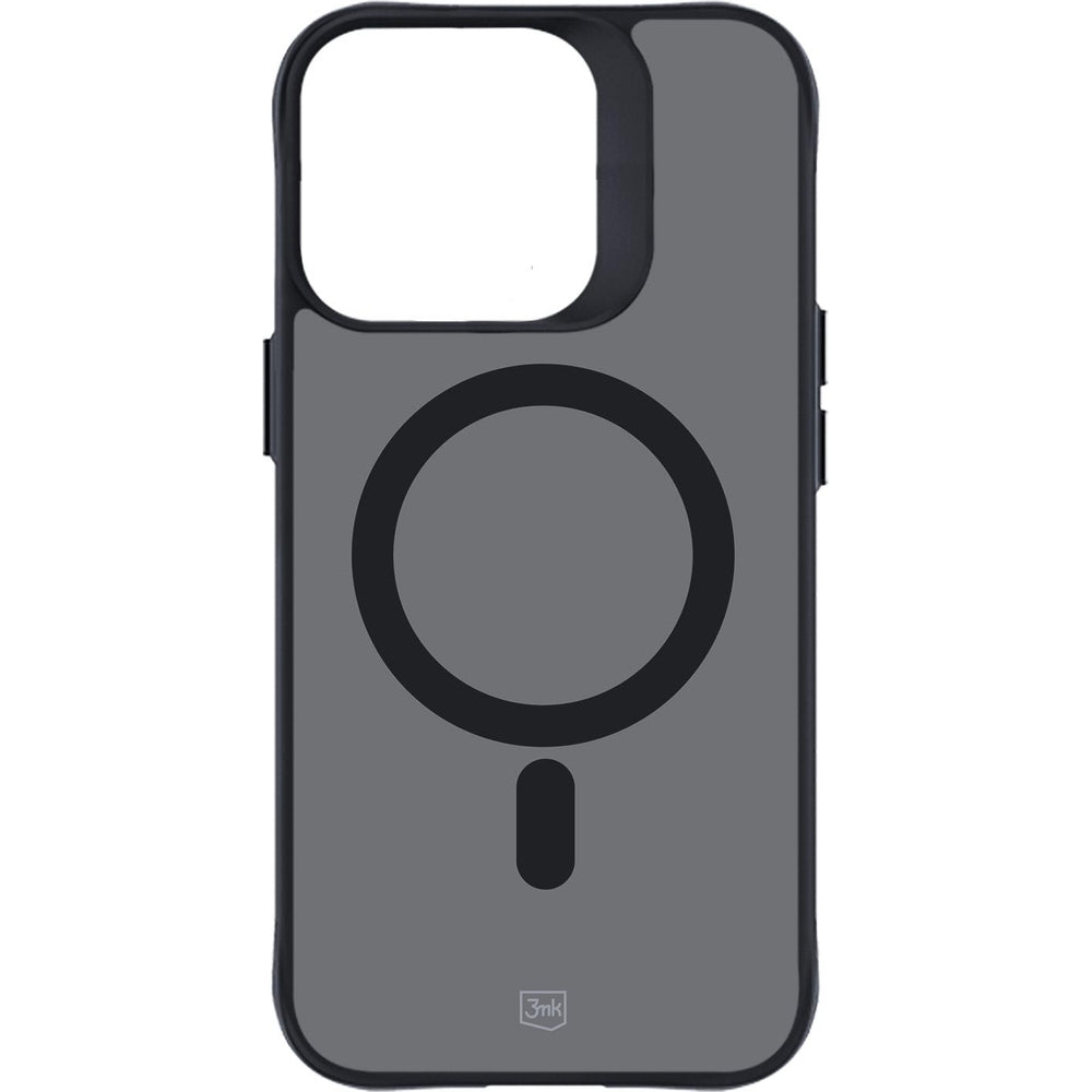 Handyhülle für iPhone 16 Pro, 3mk Smoke MagCase, Durchscheinend mit schwarzen Rahmen