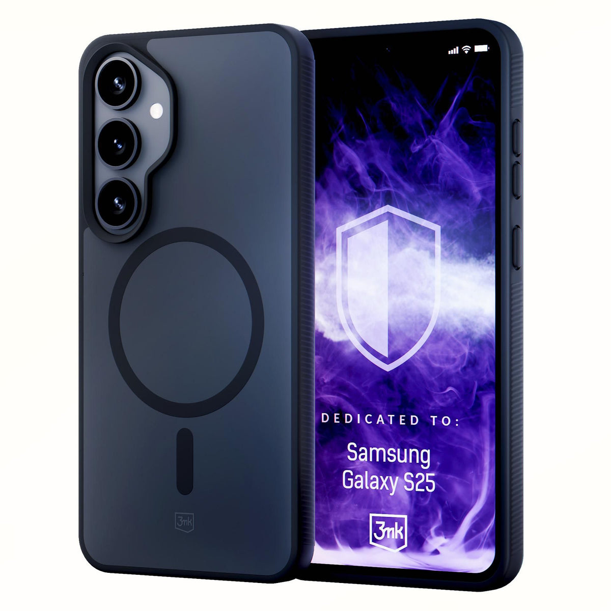 Handyhülle für Samsung Galaxy S25, 3mk Smoke MagCase, Durchscheinend mit schwarzen Rahmen