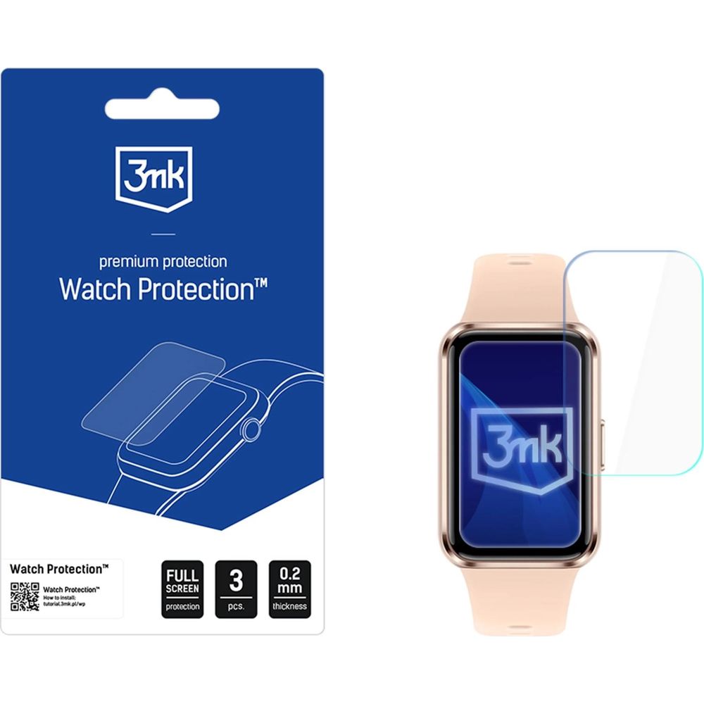Schutzfolie für Huawei Band 11, 3mk Watch Protection ARC, 3 Stück
