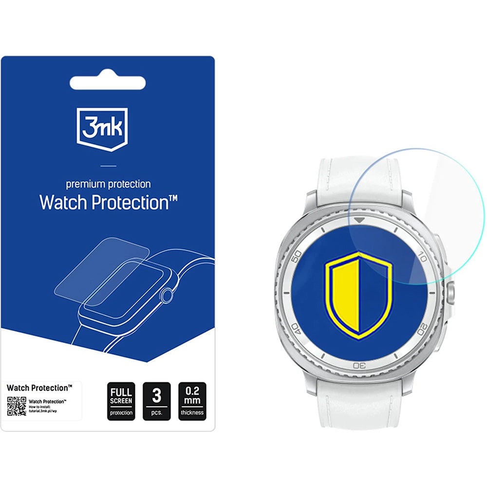 Hybridglas für Galaxy Watch 8 Classic 46 mm, 3mk Watch Protection, 3 Stück
