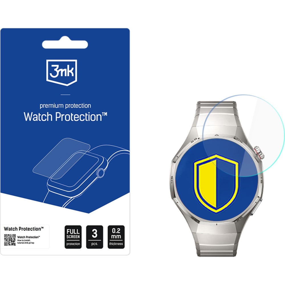 Hybridglas für Huawei Watch GT6 Pro 46mm, 3mk Watch Protection, 3 Stück