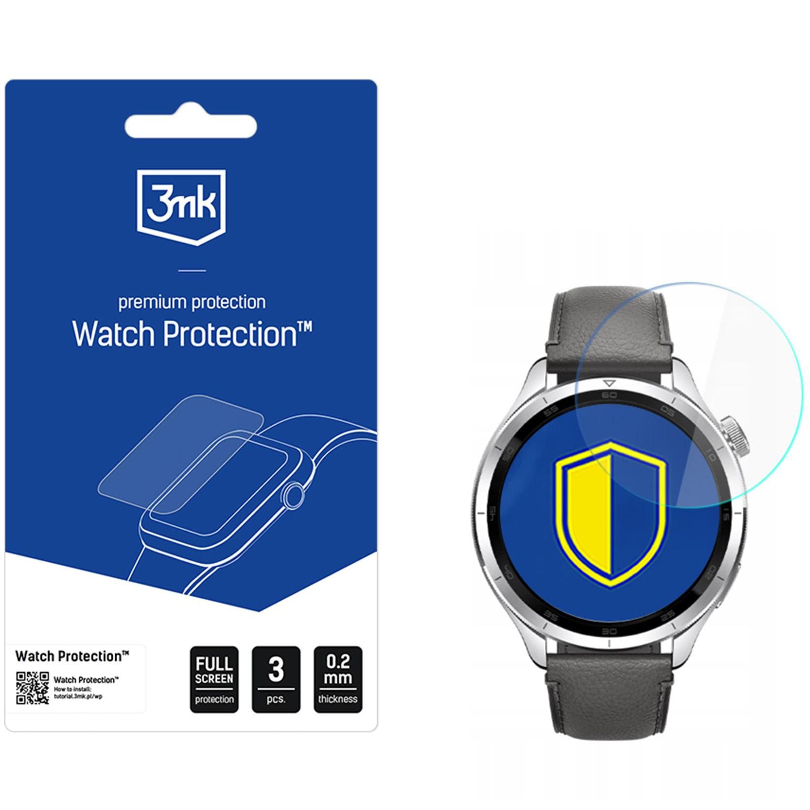 Hybridglas für Xiaomi Watch S4 47 mm, 3mk Watch Protection, 3 Stück