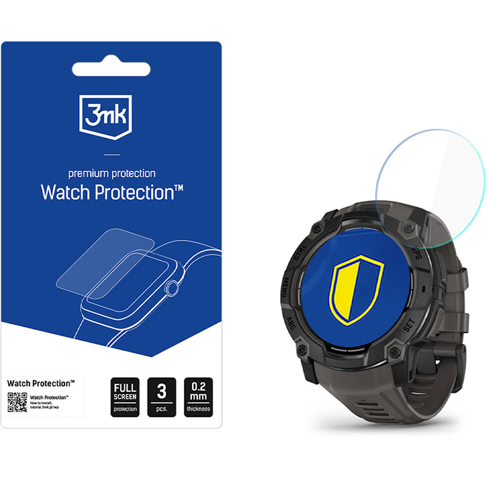 Hybridglas für Garmin Instinct 3 50 mm, 3mk Watch Protection, 3 Stück