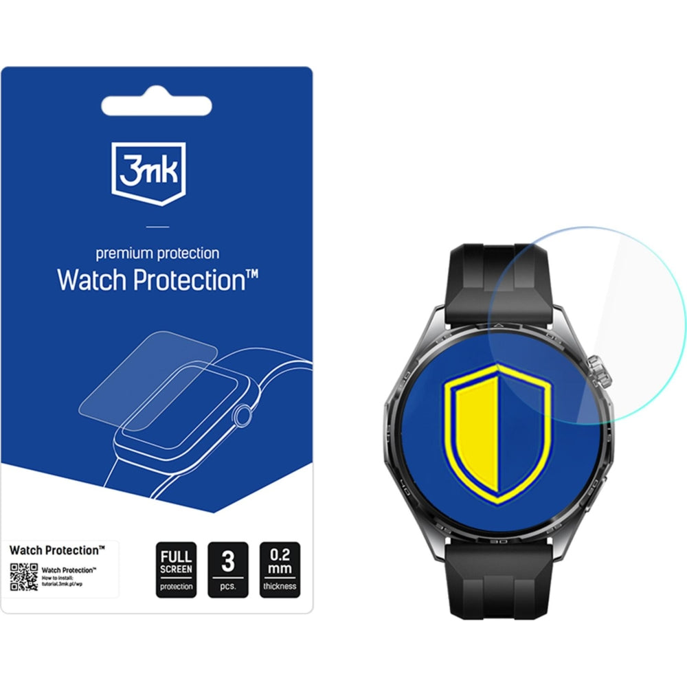 Hybridglas für Huawei Watch GT6 46mm, 3mk Watch Protection, 3 Stück