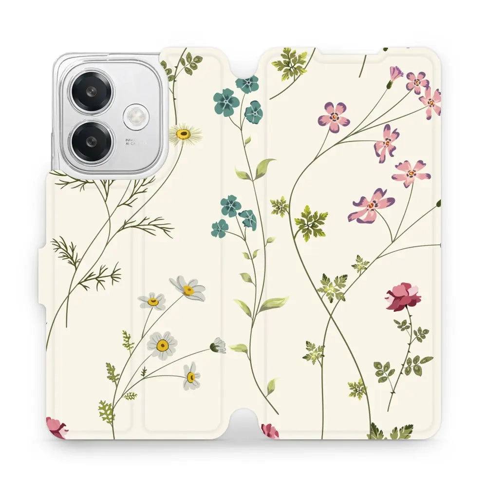 Handyhülle mit klappe für Oppo A40, Mobiwear Book, Feldblumen