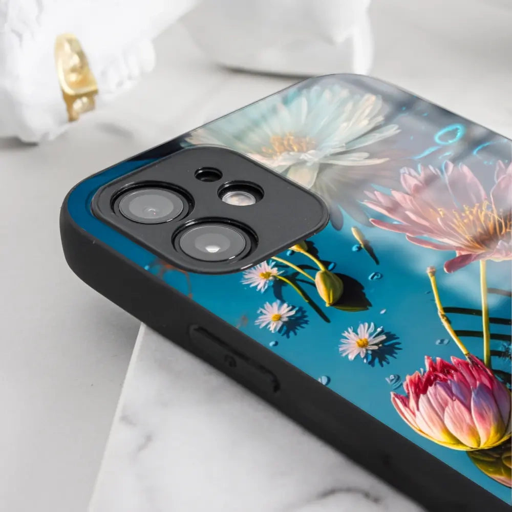 Handyhülle für Oppo A60 4G, Mobiwear Glossy Case, Blau-Blumig