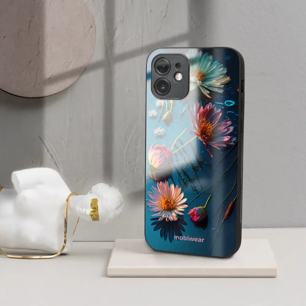 Handyhülle für Oppo A60 4G, Mobiwear Glossy Case, Blau-Blumig