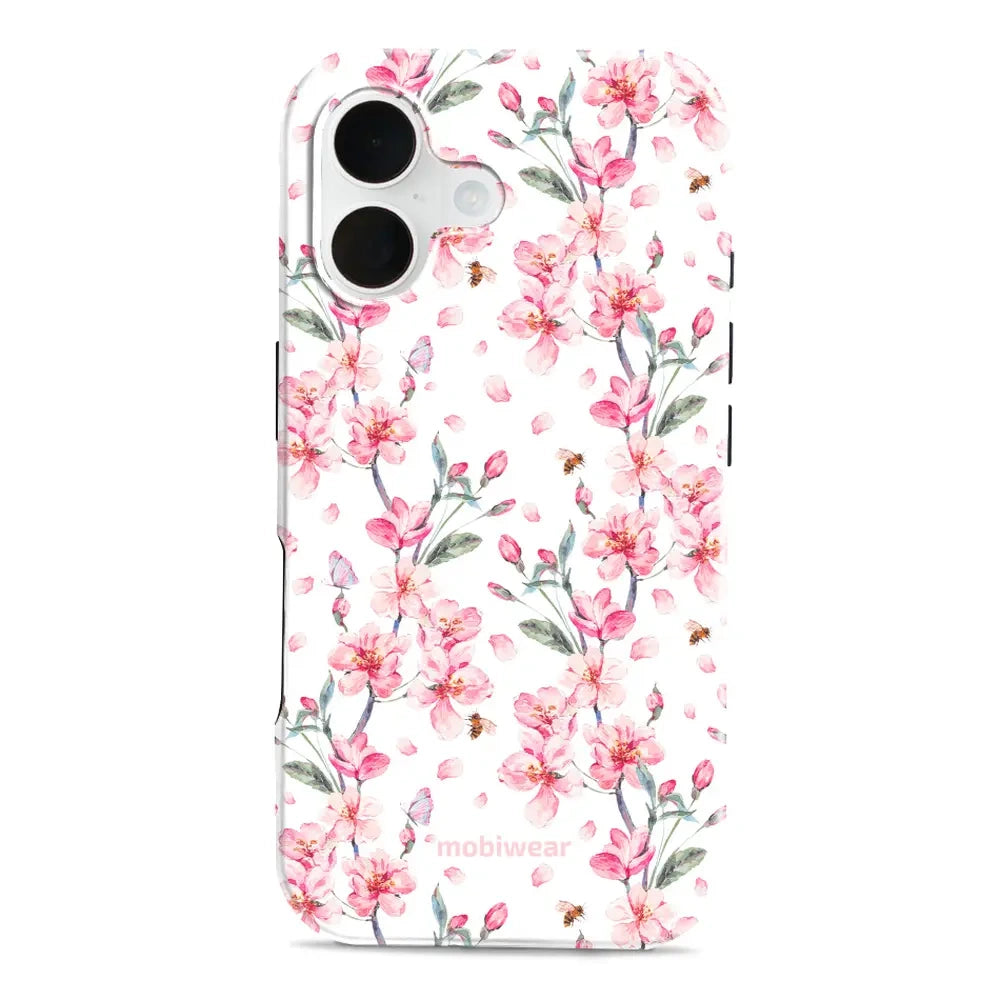Handyhülle für iPhone 16, Mobiwear Elite Pro, Japanischer Blumenstrauß
