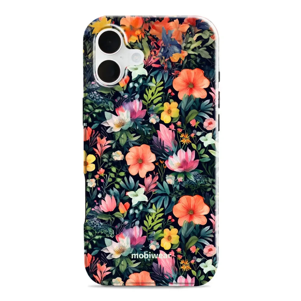 Handyhülle für iPhone 16 Plus, Mobiwear Elite Pro, Bunt-Blumig