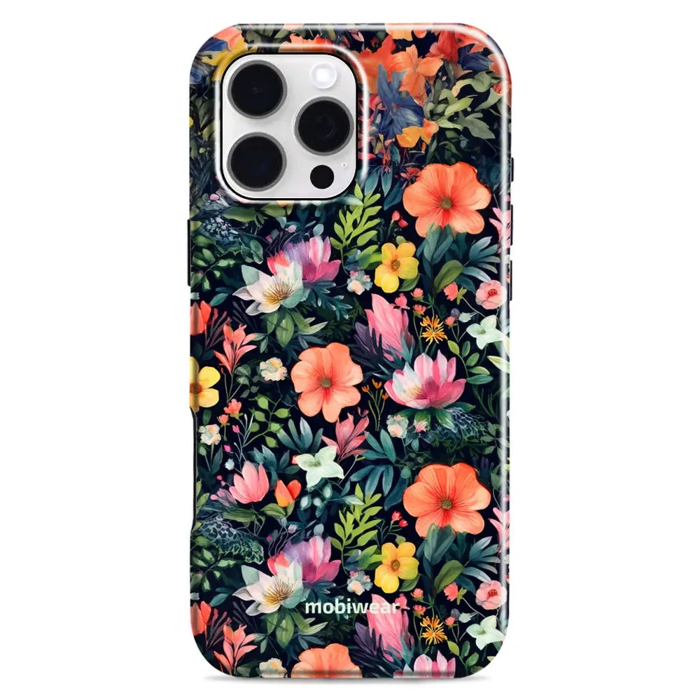 Handyhülle für iPhone 16 Pro Max, Mobiwear Elite Pro, Bunt-Blumig