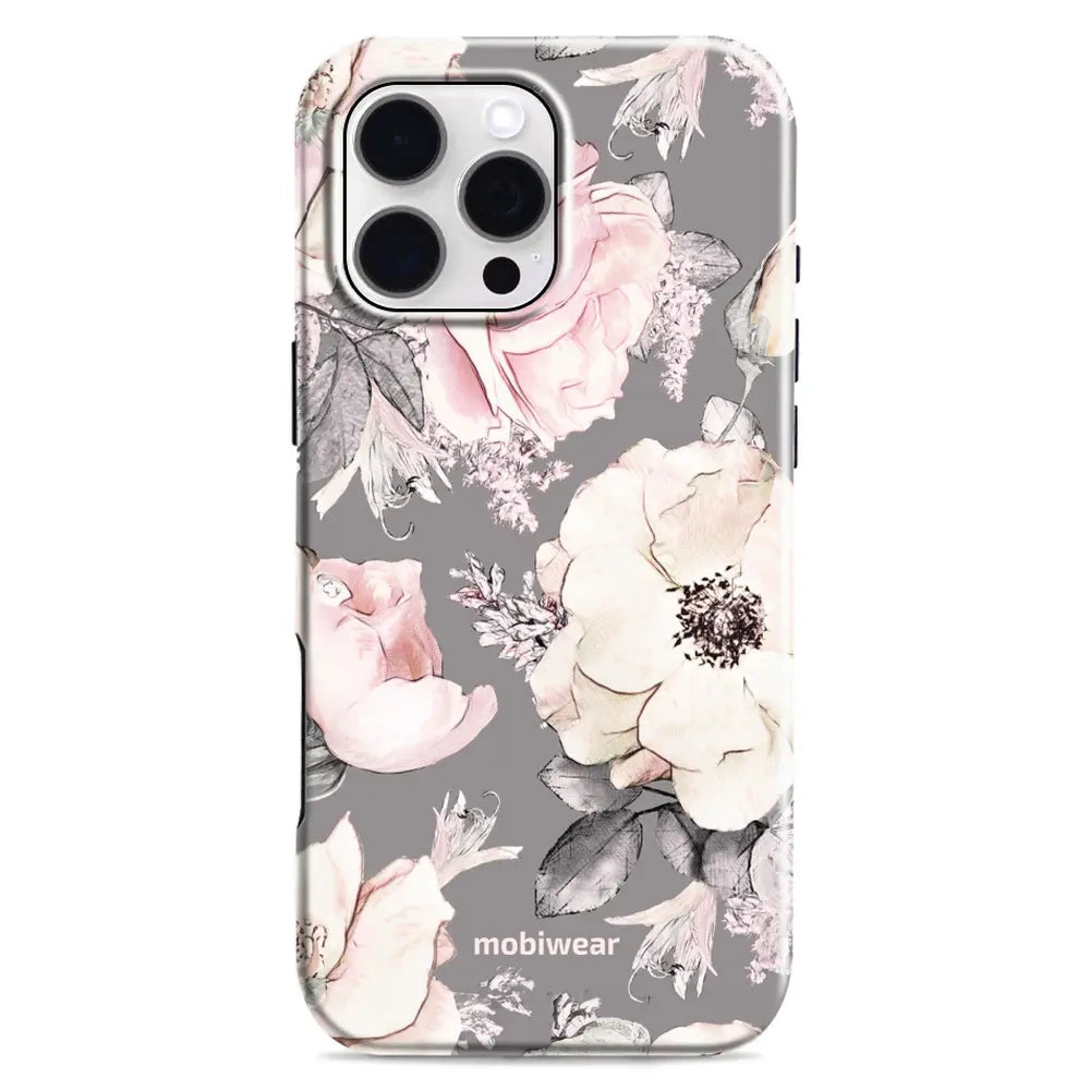 Handyhülle für iPhone 16 Pro Max, Mobiwear Elite Pro, Rosa-Blumig