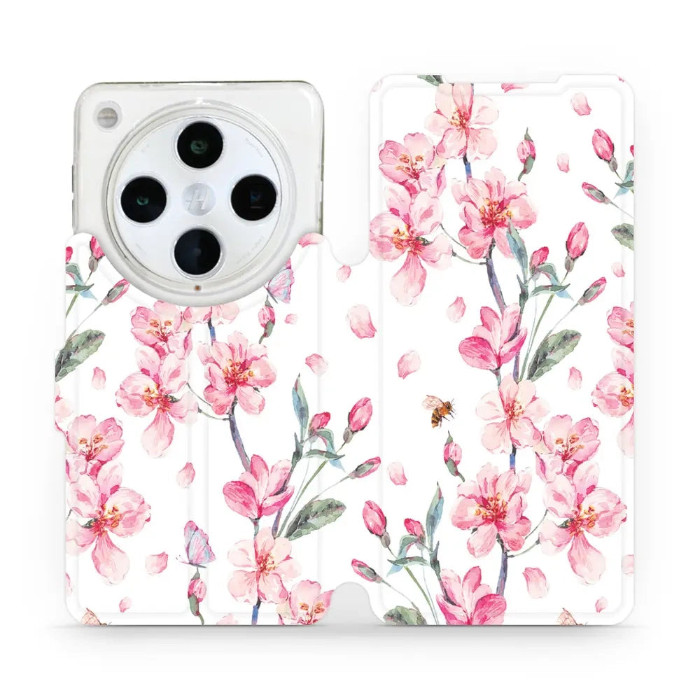 Handyhülle mit klappe für Oppo Find X8 Pro, Mobiwear Book, Rosa Frühling
