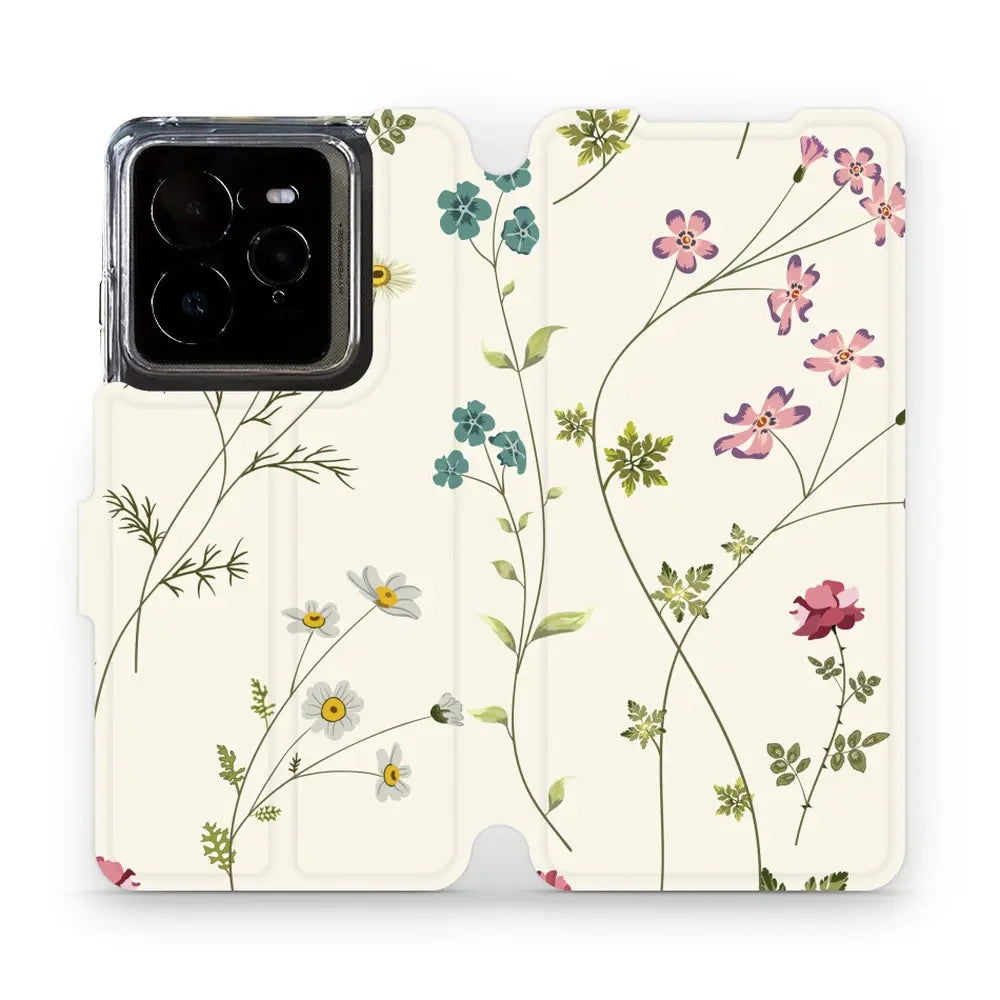 Handyhülle mit klappe für Realme GT 7 Pro, Mobiwear Book, Feldblumen