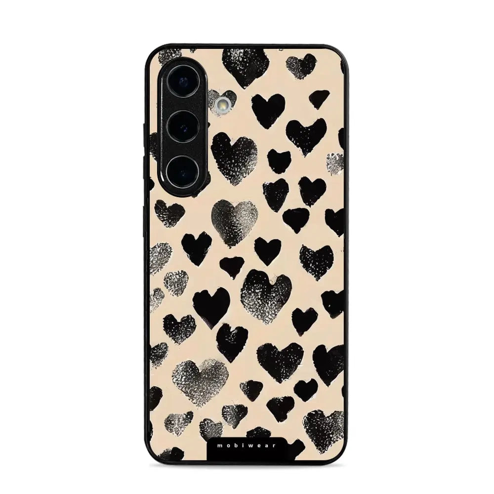 Handyhülle für Galaxy S25, Mobiwear Glossy Case, Beige Liebe