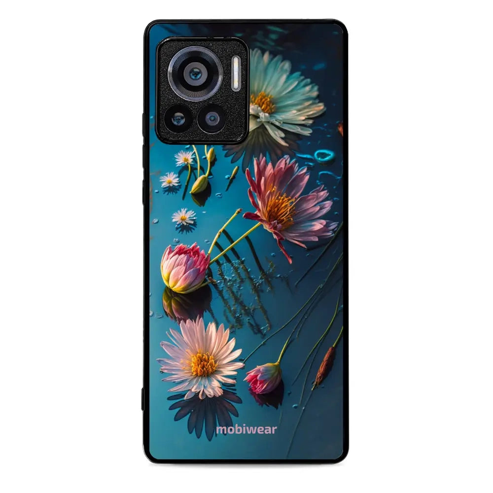 Handyhülle für Motorola Edge 30 Ultra, Mobiwear Glossy Case, Blau-Blumig