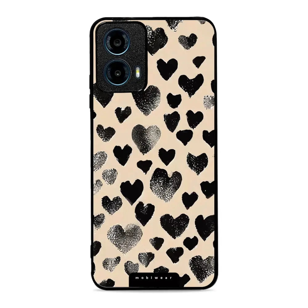 Handyhülle für Motorola Moto G34 5G, Mobiwear Glossy Case, Beige Liebe