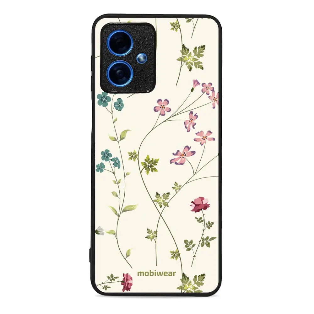 Handyhülle für Motorola Moto G54 5G, Mobiwear Glossy Case, Idyllische Blüte