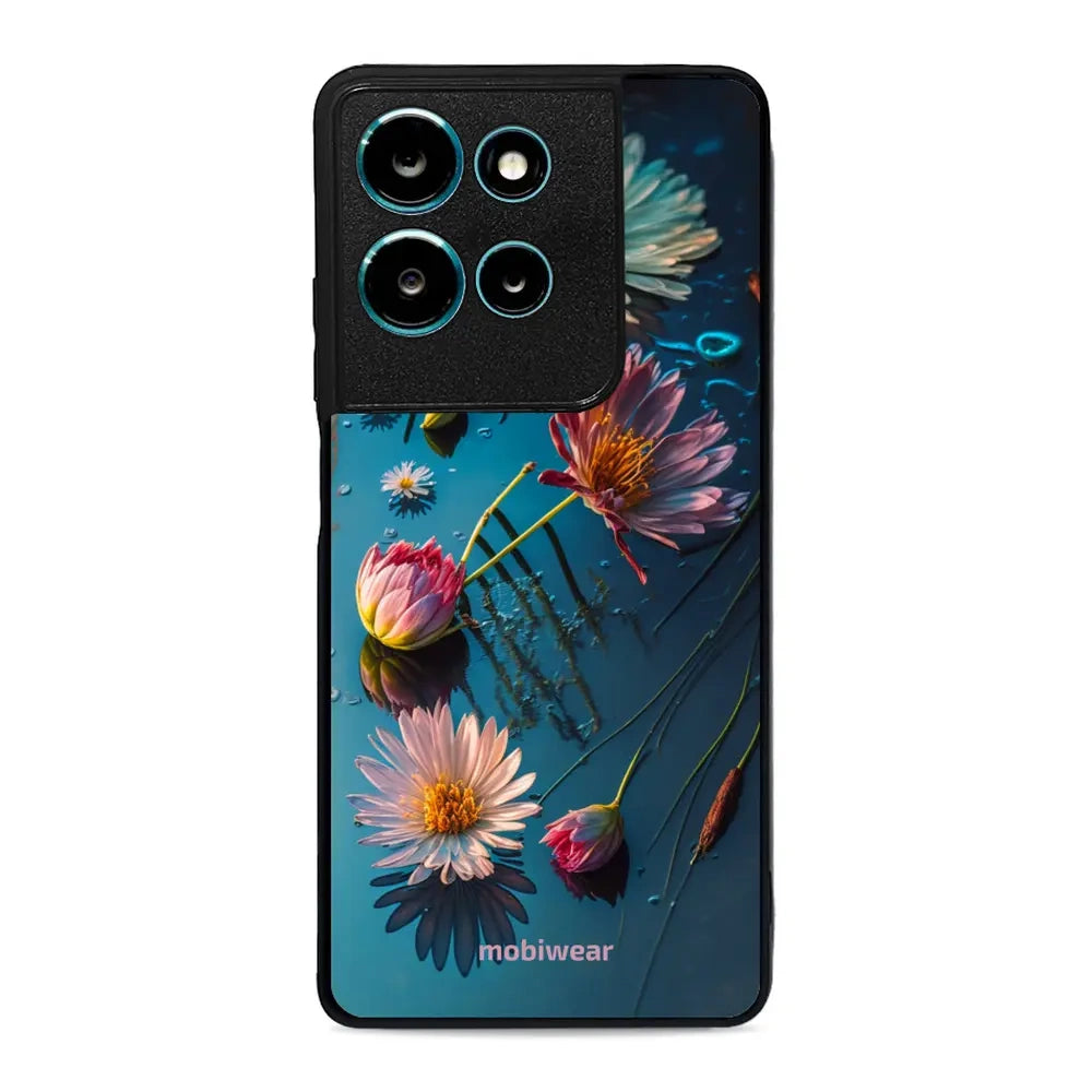 Handyhülle für Motorola Moto G75 5G, Mobiwear Glossy Case, Blau-Blumig