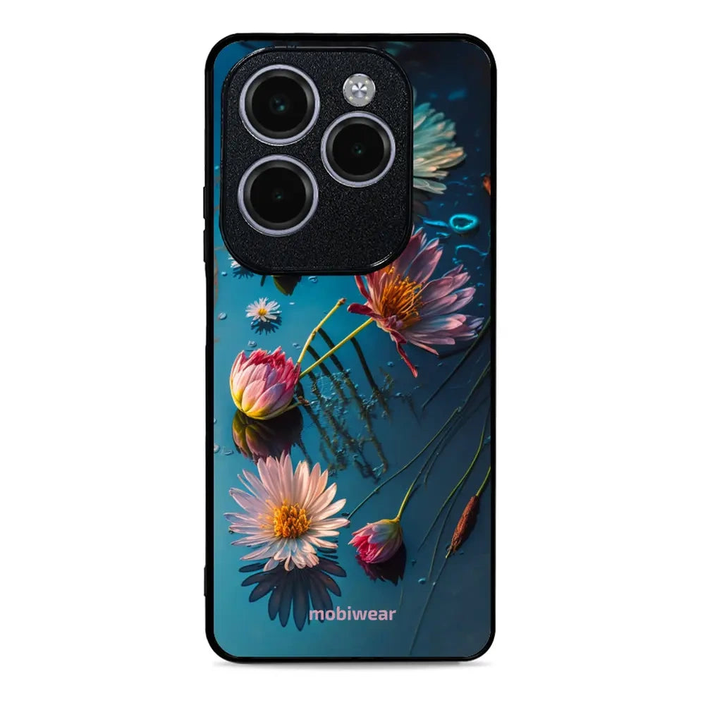 Handyhülle für Infinix Hot 40 Pro, Mobiwear Glossy Case, Blau-Blumig